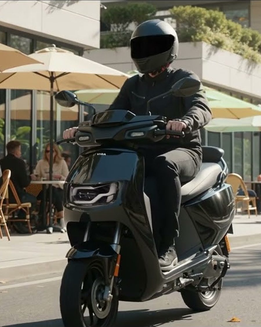 Rider on the Hero Vida VX2 in the launch film